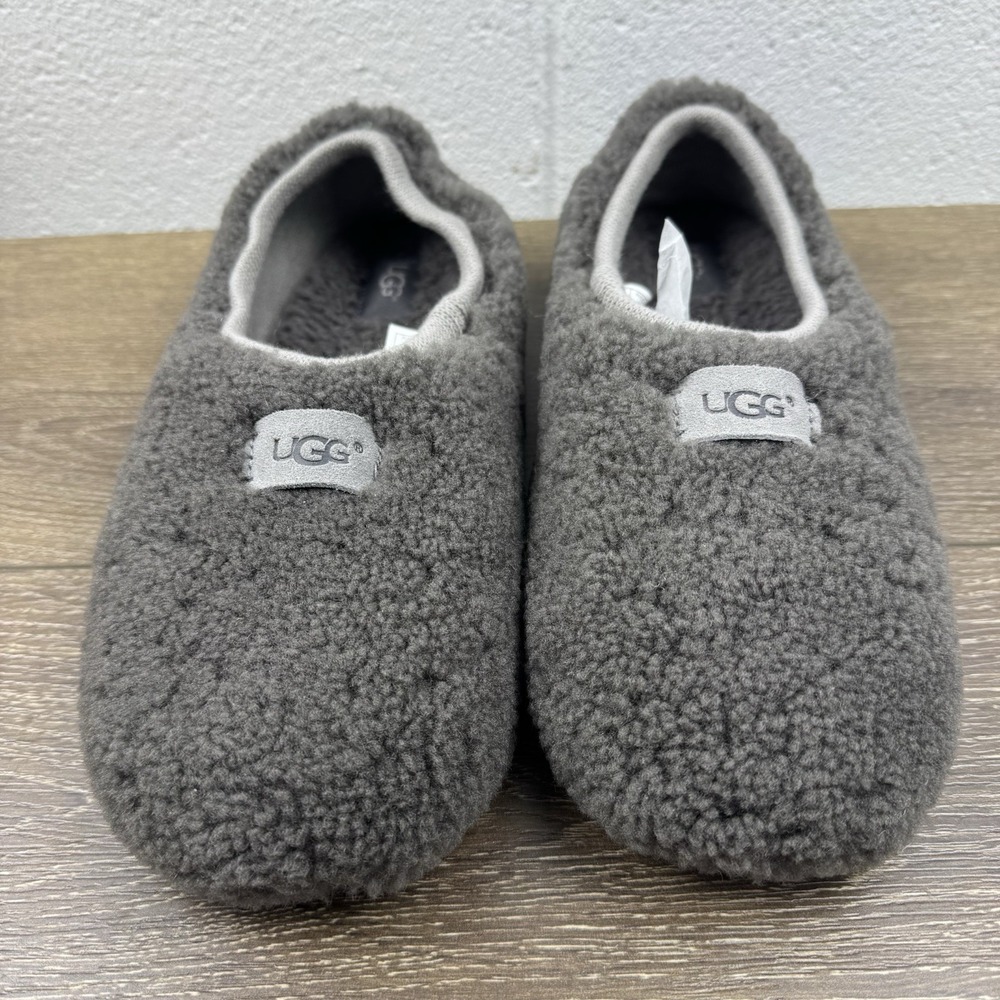UGG Birchie Women 1007721 Gray Natural Ballet Sheepskin Shearling Slippers Sz 11